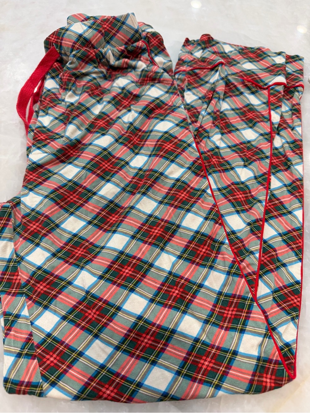 Posh Peanut Red Green Plaid men Pajama Bottoms